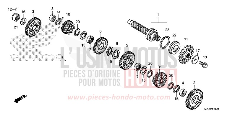TRANSMISSION (NC700SD) (COUNTERSHAFT) for NC700S Dual Cluth ABS SEAL SILVER METALLIC (NHA14) from 2013